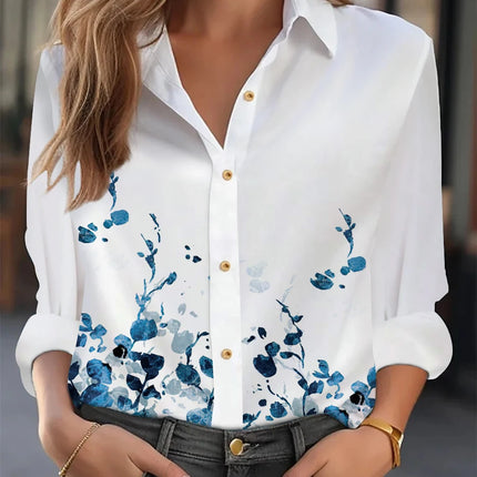 Temperament Loose Woman Shirt Fashion Casual Blouse Elegant Long Sleeve Woman Shirt Holiday Weekend Top