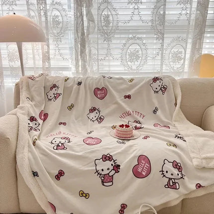Children Adult Blanket Cartoon Cute Plush Air Conditioning Nap Blanket