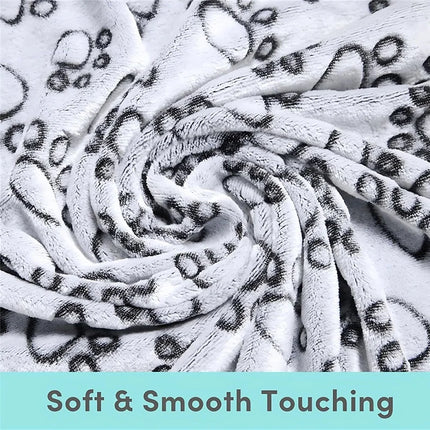Pet Blanket Ultra-soft Fluffy Paw Printed Mat Pet Bed Dog Blanket Warm