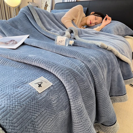 Category A Knitting Velvet Warm Autumn Winter Blanket Soft Warmth Sofa Blankets for Thorw Comfortable Breathable Knitted Blanket