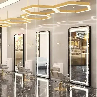 Barber Shop Mirror Hanging Wall LED Light mirror Luxury Household Mirrors Dressing Room Full-Length Mirror Net Red Mirror