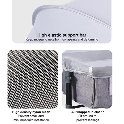 Foldable Mosquito Net Breathable Folding Crib Cover Bassinet Mosquito Net Cover for Travel Crib/Playpen