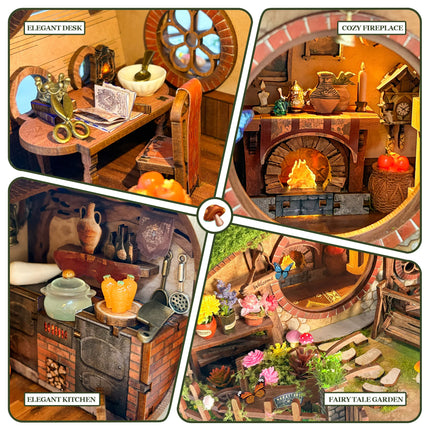 DIY Wooden Magic Ring Casa Doll Houses Miniature Model Kits Handmade Dollhouse