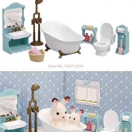 Families Play House Toy Set Anime Girl Toy Family Figurine Room Decoration Ornaments Birthday Gift Toys