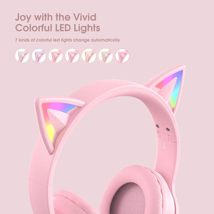 ONIKUMA Gaming Gaming Headset Bluetooth Headset Cat Ear Noise Cancellation High Sound Quality Cute