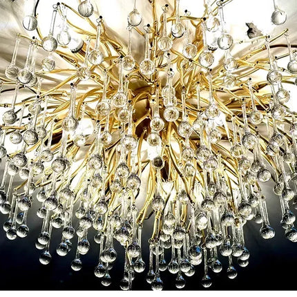 Gold ceiling light chandelier modern hotel bedroom dining room living room home interior glossy Led luxury chandelier