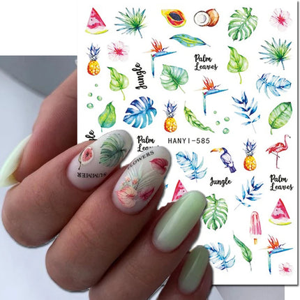 3d Nail Art Decals Elegant White RoyalBlue Roses Flowers