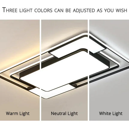 Modern LED Ceiling Lamp for Living Room Lustre Dining Bedroom Study Ceiling Light Nordic Square Ceiling Chandelier Light Fixture