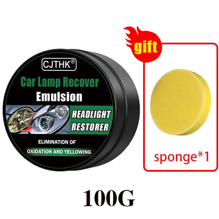 Car Headlight Restoration Polishing Kit - Scratch Remover & Oxidation Cleaner Repair Paste for Headlamp Assembly
