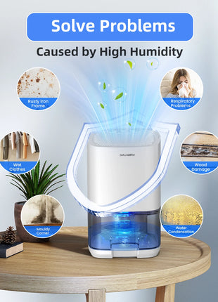 1pc 1000ml Portable Dehumidifier for Home Office and RV Eliminate Damp Mold and Moisture Easy to Use and Energy Efficient