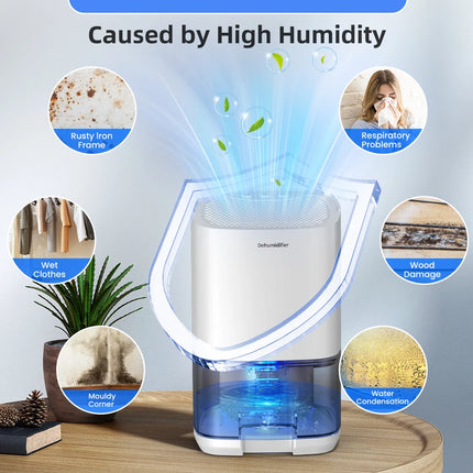 1pc 1000ml Portable Dehumidifier for Home Office and RV Eliminate Damp Mold and Moisture Easy to Use and Energy Efficient
