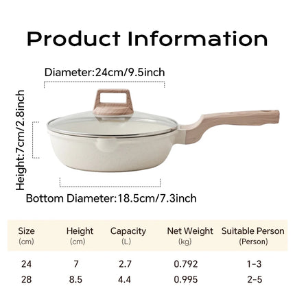 DONNOR Pro Nonstick Frying Pan Induction Compatible Skillets with Lid Heavy