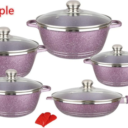 Korean Style Multifunctional Household 6ps Non Stick Set Pot Kitchen Universal Suitable