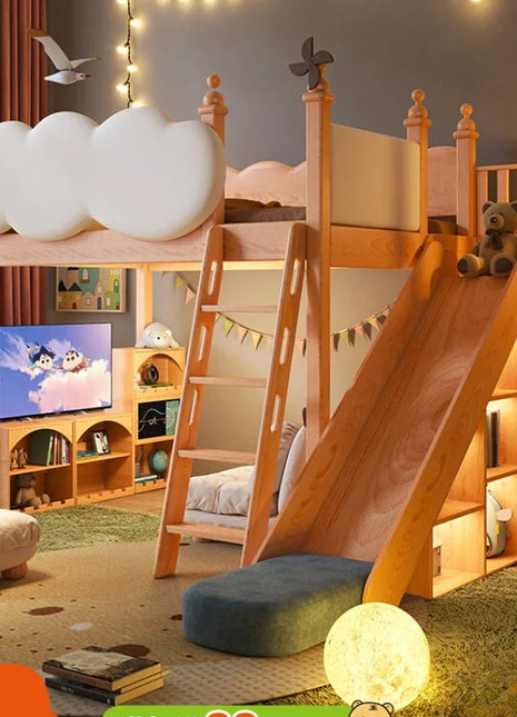 Clouds bunk beds, all-solid wood children's beds,