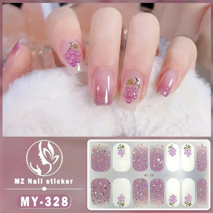 Panda Style Baking Free Gel 5D Nail Sticker Full Nail Self Adhesive Sticker