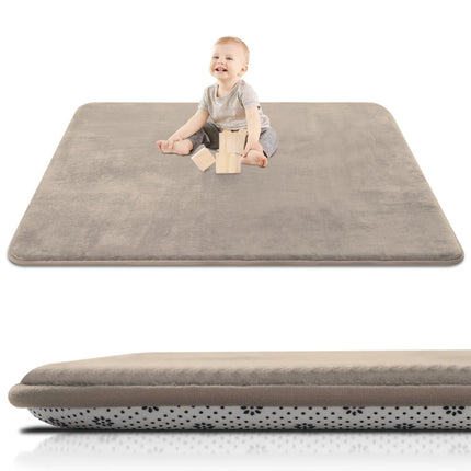 Solid Color Thickened Flannel Carpet - For Living Room Rug, Children's Crawling