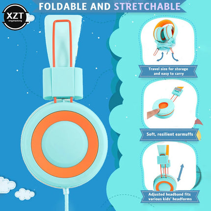 Wired Children'S Headphones Stereo Sound Headset Kids Earphone with Mic Music Headset for Girls Boy Gifts