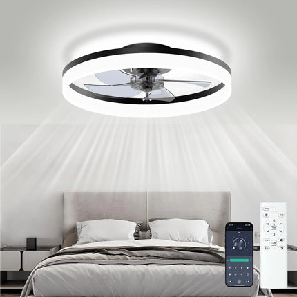 Simple LED Ceiling Fan Light Remote Control with Infinite Dimming 6 Levels of Wind Speed Living Room Bedroom chandelier fan