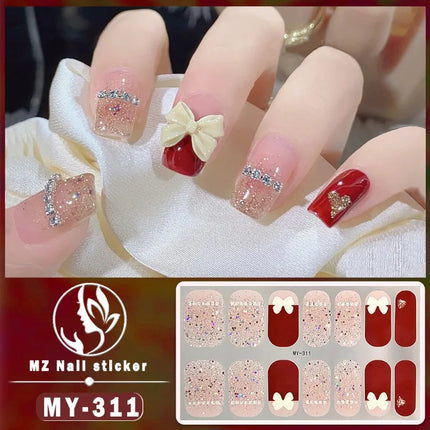 Panda Style Baking Free Gel 5D Nail Sticker Full Nail Self Adhesive Sticker