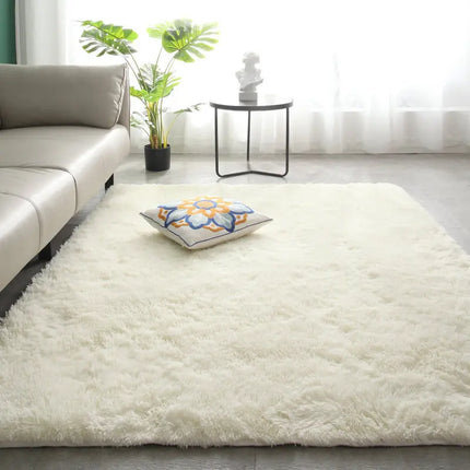 VIKAMA Nordic Style Silk Wool Tie Dyed Solid Color Long Hair Tea Table Living Room Bedroom Household