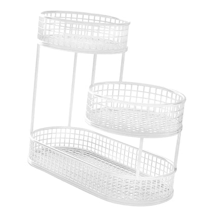 Countertop Fruit Basket Serving Stand, Counter Top Serving Tray, Space Saving Stand Serving Bowl Metal Wire Storage Basket