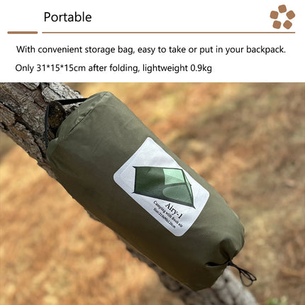 Outdoor camping mosquito-proof single hiking tent lightweight inner tent breathable pole-free tent backpacking tent 1 person