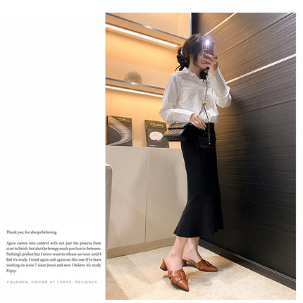 Summer Riband Decoration Slippers Women Fashion High Quality Round Heel Shoes Casual Sweet High Heels Plus Size 42 Women Sandals