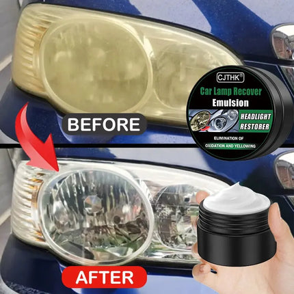 Car Headlight Restoration Polishing Kit - Scratch Remover & Oxidation Cleaner Repair Paste for Headlamp Assembly