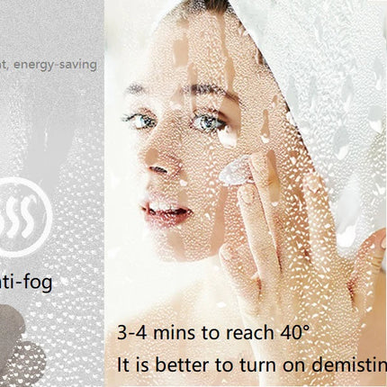 Backlit Smart LED Bathroom Mirror: Oval Dimmable 3 Colors Anti-Fog Mirrors with Light Memory - IP65 CRI95 Large Wall Mounted