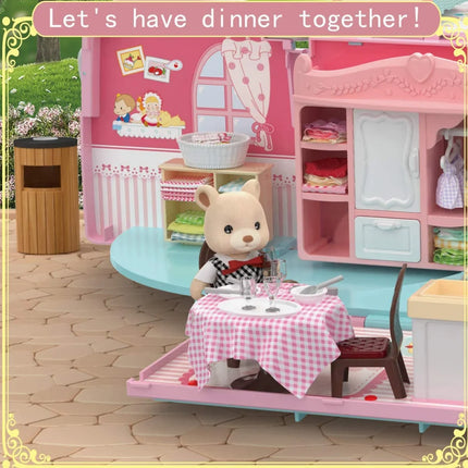 Girl Play House Toy Diy Tour Bus Bedroom Dresser Dining Kitchen Bathroom Shop