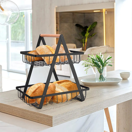 3 Tier Countertop Fruit Basket,Portable Fruit Bowle Basket Kitchen Organizer Storage & Dining Room Fruits Vegetable Bread Snacks