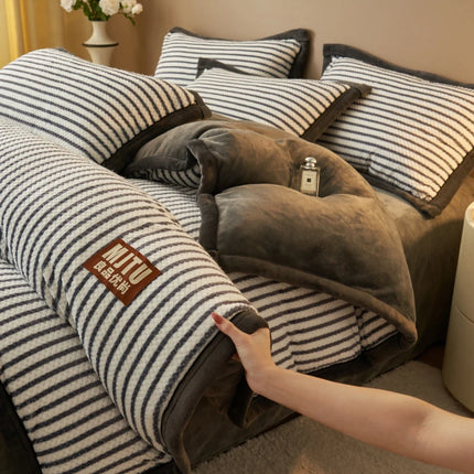 Winter quilts milk fleece cotton bedding thickened blanket warm dormitory single