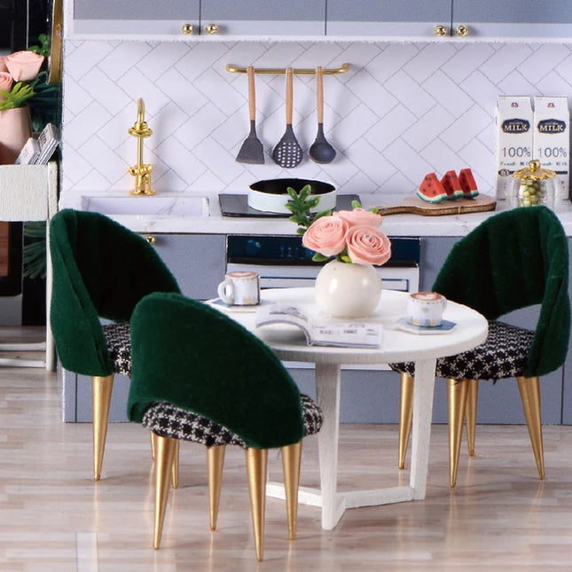 Doll House Kit 3D Wooden Mini DollHouse Assembly Building with Furniture Kit Toys Children's