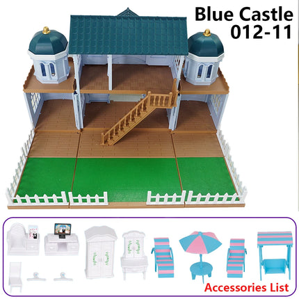 Dollhouse Castle Treehouse Auditorium Play House Miniature Furniture Model Kitchen Toy Girls Gift