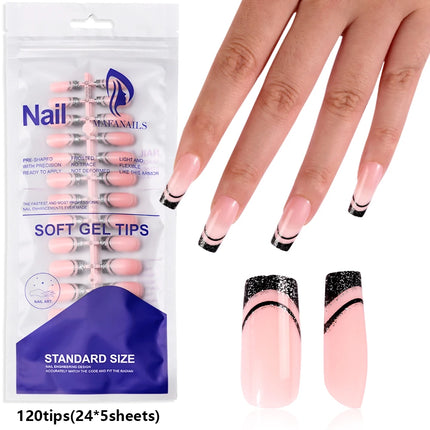 150/120/100Pcs French Almond Fake Nails