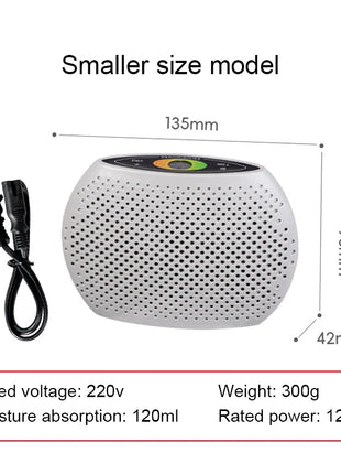 Mini Electric Dehumidifier Air Purifier Renewable Recycling Moisture Absorbent Practical Air Dryer For Cupboard Wardrobe 250ml