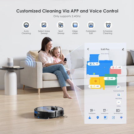 Lubluelu SL60 Plus Robot Vacuum Self Emptying, Hands-free Up To 60 Days, 4000pa Robot Vacuum And Mop Combo 3 In 1 Robotic Vacuum
