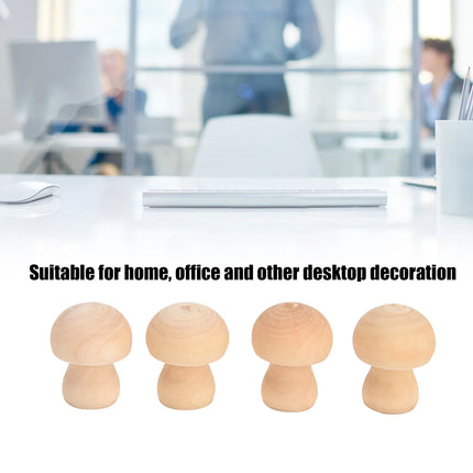 Wood Mushroom  for Home  Desktop Decoration Wooden Mushroom Ornament