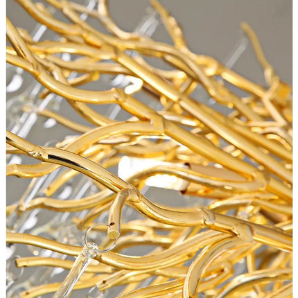 Gold ceiling light chandelier modern hotel bedroom dining room living room home interior glossy Led luxury chandelier