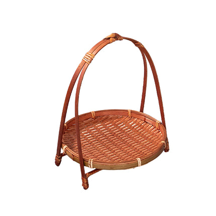 Bamboo Hand -Woven Fruit Plate Multi -Layer Refreshment Disk Display Shelf Bamboo Strip Basket Hotel Pastry Basket Fruit Plate