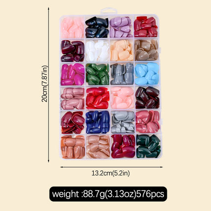 576pcs/Box Colorful Fake Nails Black Red Design