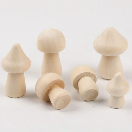 Miniature Wooden Mushroom Scale Model Ornaments Mini Wood Mushroom