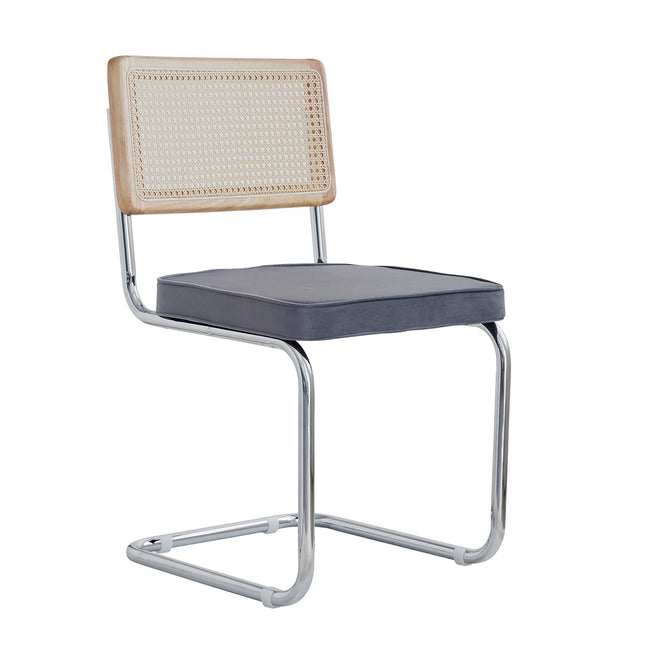 Set of 2 Retro Dining Chairs Plastic Rattan Chairs Home Bedroom Desk Backrest Stool Bow Computer Office Upholstered Seat