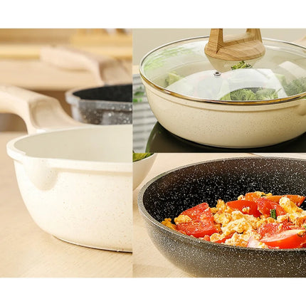 DONNOR Nonstick Frying Pan 4.6qt Ceramic Frying Pans with Lid Nonstick Cookware