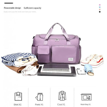 Carry On Travel Bag Large Capacity Weekender Overnight Duffle Bags with Shoe Compartment Sports Fitness Bags for Women