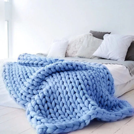 Thick Wool Hand Knitted Blankets Blanket Knitted Blanket Nordic Sofa Cover Blanket Thick Thread Blanket