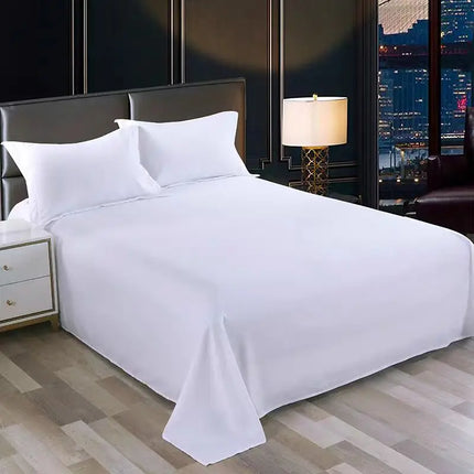 One Piece of Single Bed Sheetss (Excluding Pillowcases and Pillow Cores) Washed Material Pure White Hotel Bed Sheetss B&B Single and Double Home Use