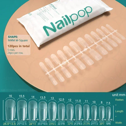 NAILPOP 120pcs Fake Nails Full Cover Press on Nails Coffin Soft Gel American