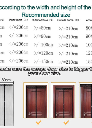 Large Tool-free Magnetic Mosquito Net Summer Anti Bug Fly Door Curtains Mesh Auto Closing Door Screen Anti Bug Fly Door Screen