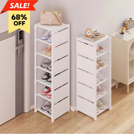 4-8 Layers Shoe Cabinet Adjustable Multi-Layer Storage Cabinet for Corner Entrance Organize Rack save space Shoe-shelf white